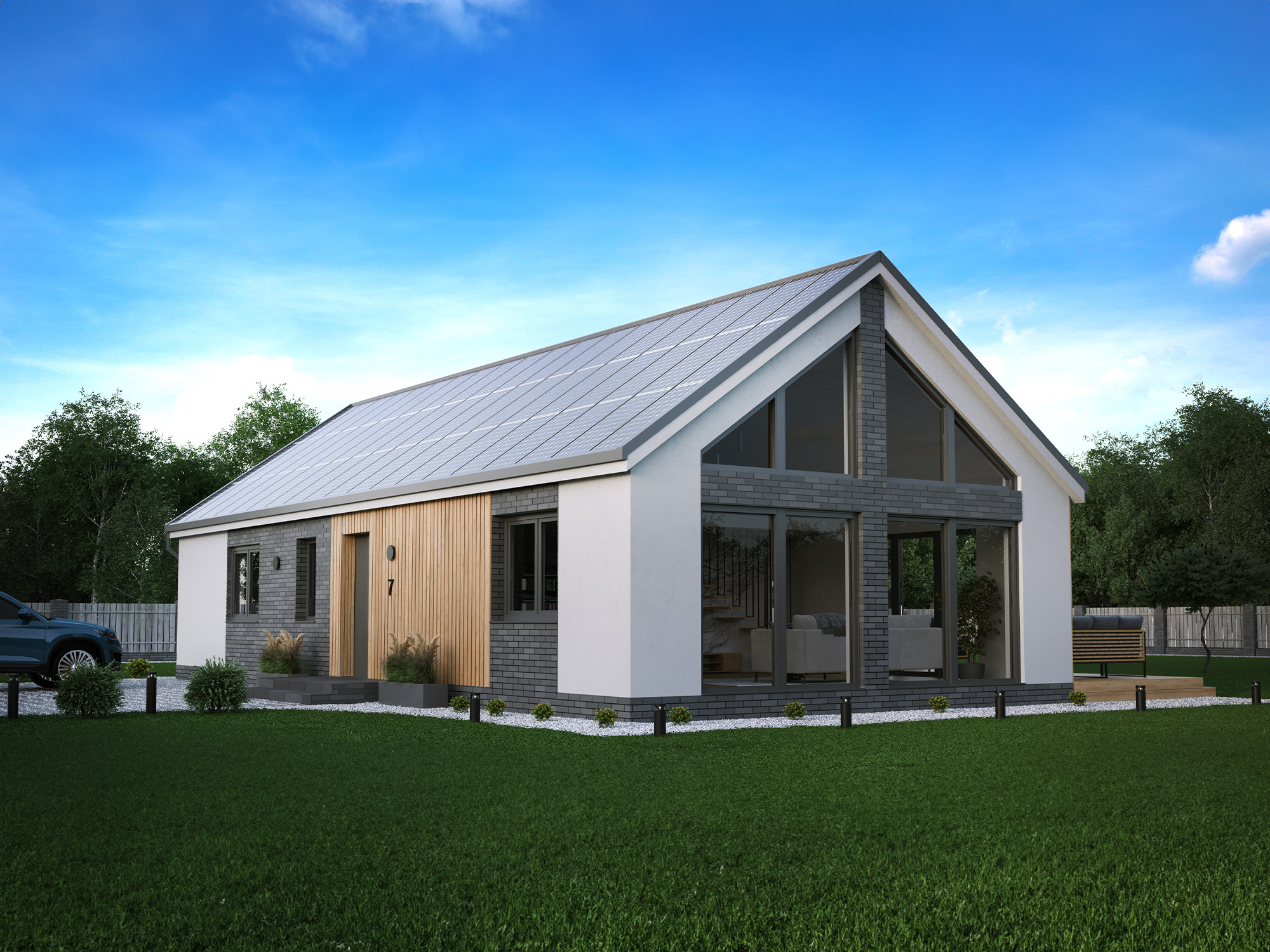 dom prefabrykowany - projekt Sole 100 Dom prefabrykowany z fotowoltaiką